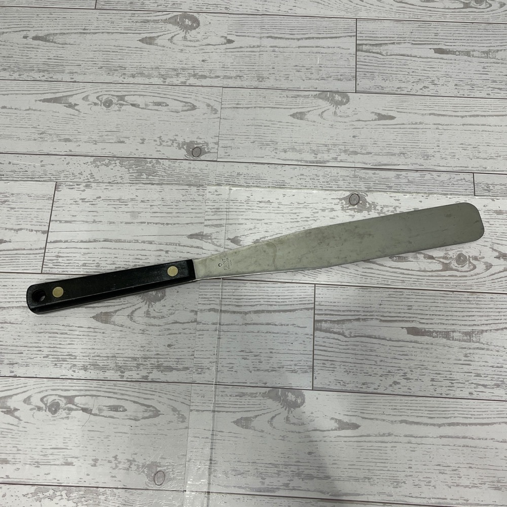 Vintage Flint Stainless USA 12.5 Inch Icing Spatula Black Riveted Handle